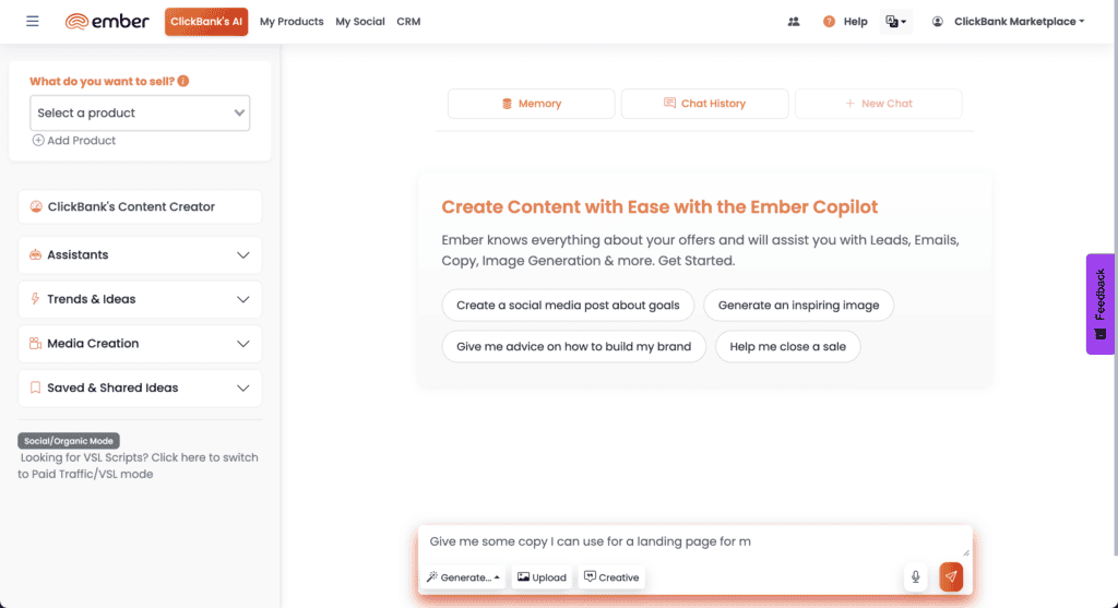 Ember AI interface