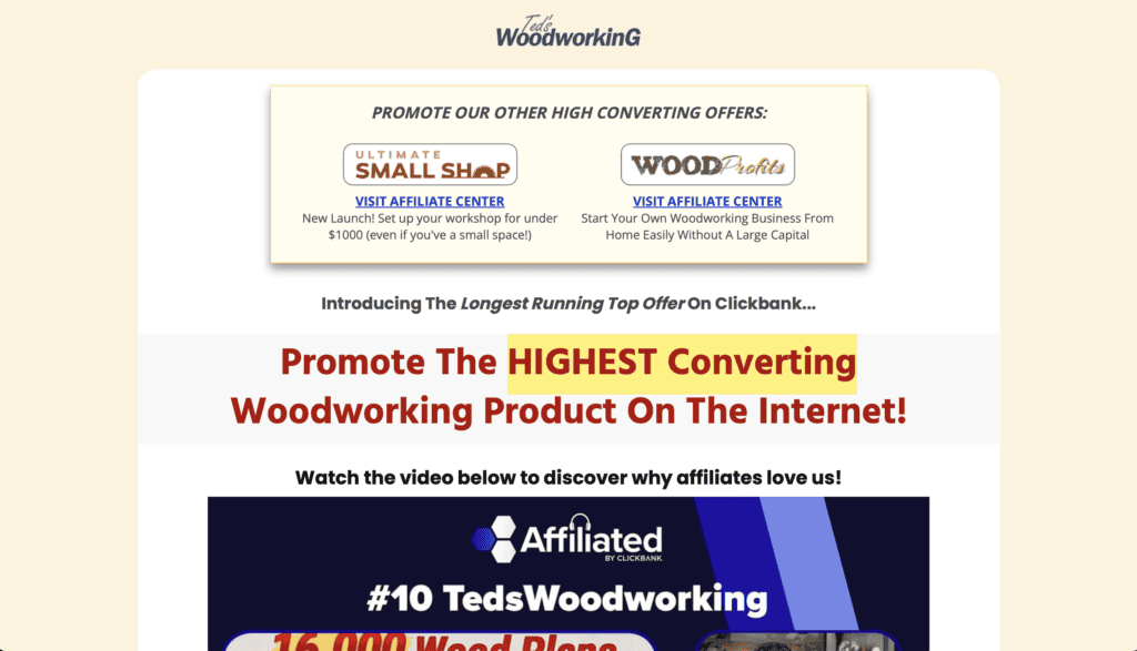 Affiliate tools page example